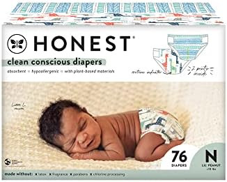 The Honest Company Clean Conscious Diapers, Dots & Dashes + Multi-Colored Giraffes, Size NB, 76 C... | Amazon (US)