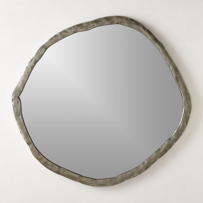 Abel Nickel Round Wall Mirror 48 | CB2