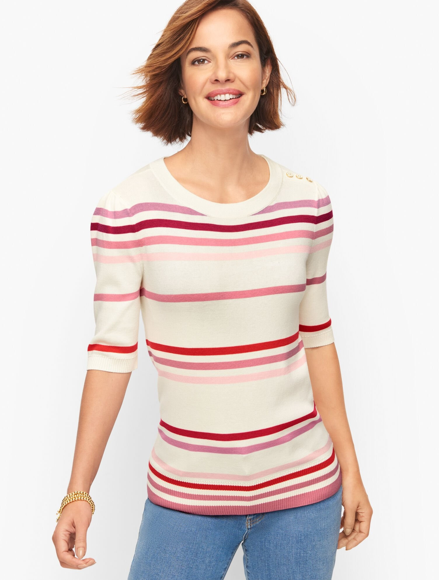 Elbow Sleeve Sweater - Stripe | Talbots