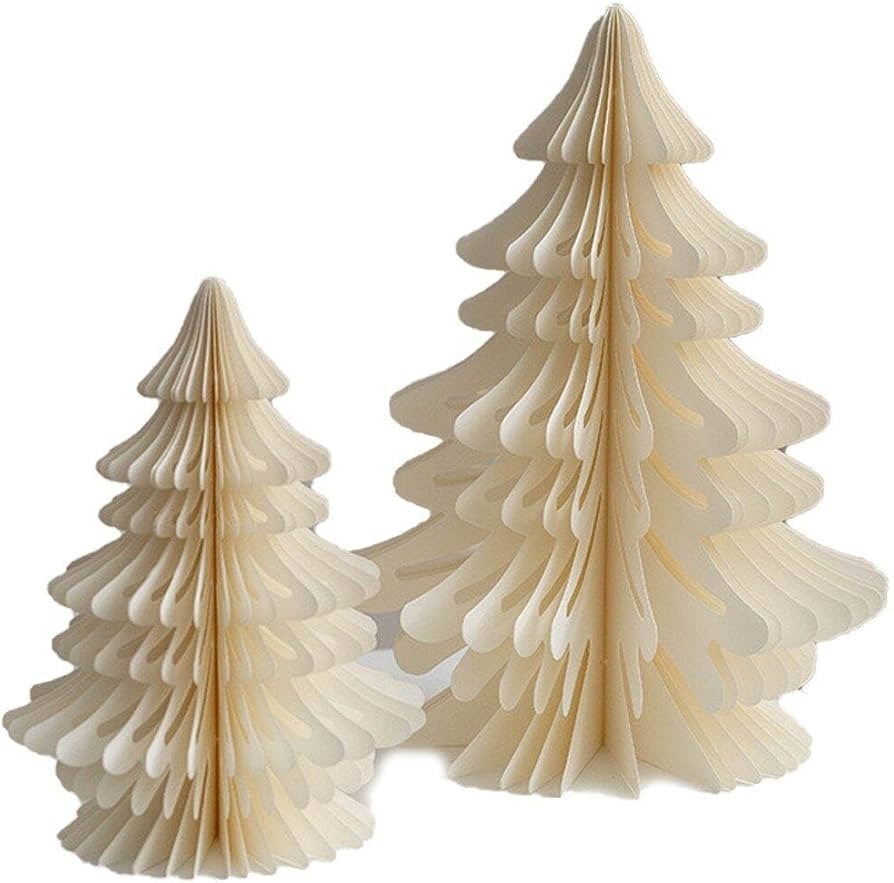 Honeycomb Paper Christmas Tree 2pcs Xmas Tree Table Ornaments Paper Christmas Decoration for Home... | Amazon (CA)