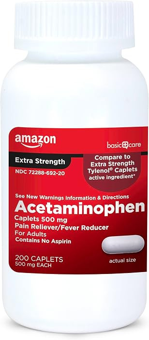 ACTIVE INGREDIENT: Amazon Basic Care Extra Strength Pain Relief's active ingredient is Acetaminop... | Amazon (US)