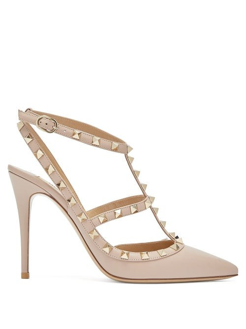 Valentino Garavani - Rockstud Leather Pumps - Womens - Nude | Matches (US)