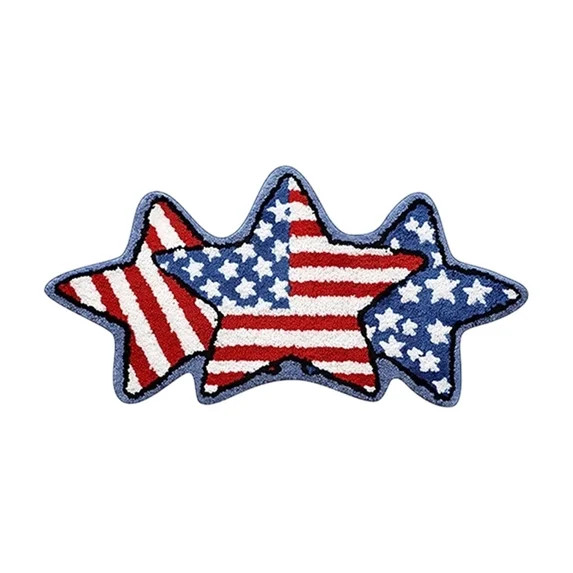 Cheapark 4th of July Decorative Carpet American Flag Plush Floor Mat Thick Soft Rug for Entryway ... | Walmart (US)