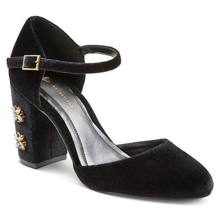 Women's Diamond by FarylRobin Fay Velvet Embellished Heel Mary Jane Shoes | Target