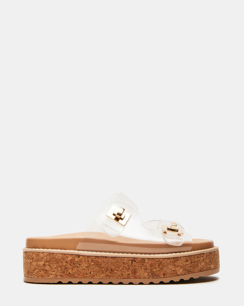BIGSCHMONA Clear Suede Women's Platform Slide Sandal | Steve Madden (US)