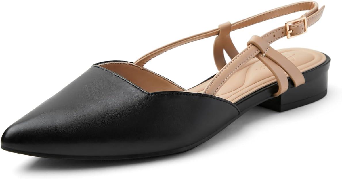 Arromic Slingback Flats for Women Pointed Toe Women's Flats Square Topline Slip On for Fashion Dr... | Amazon (US)