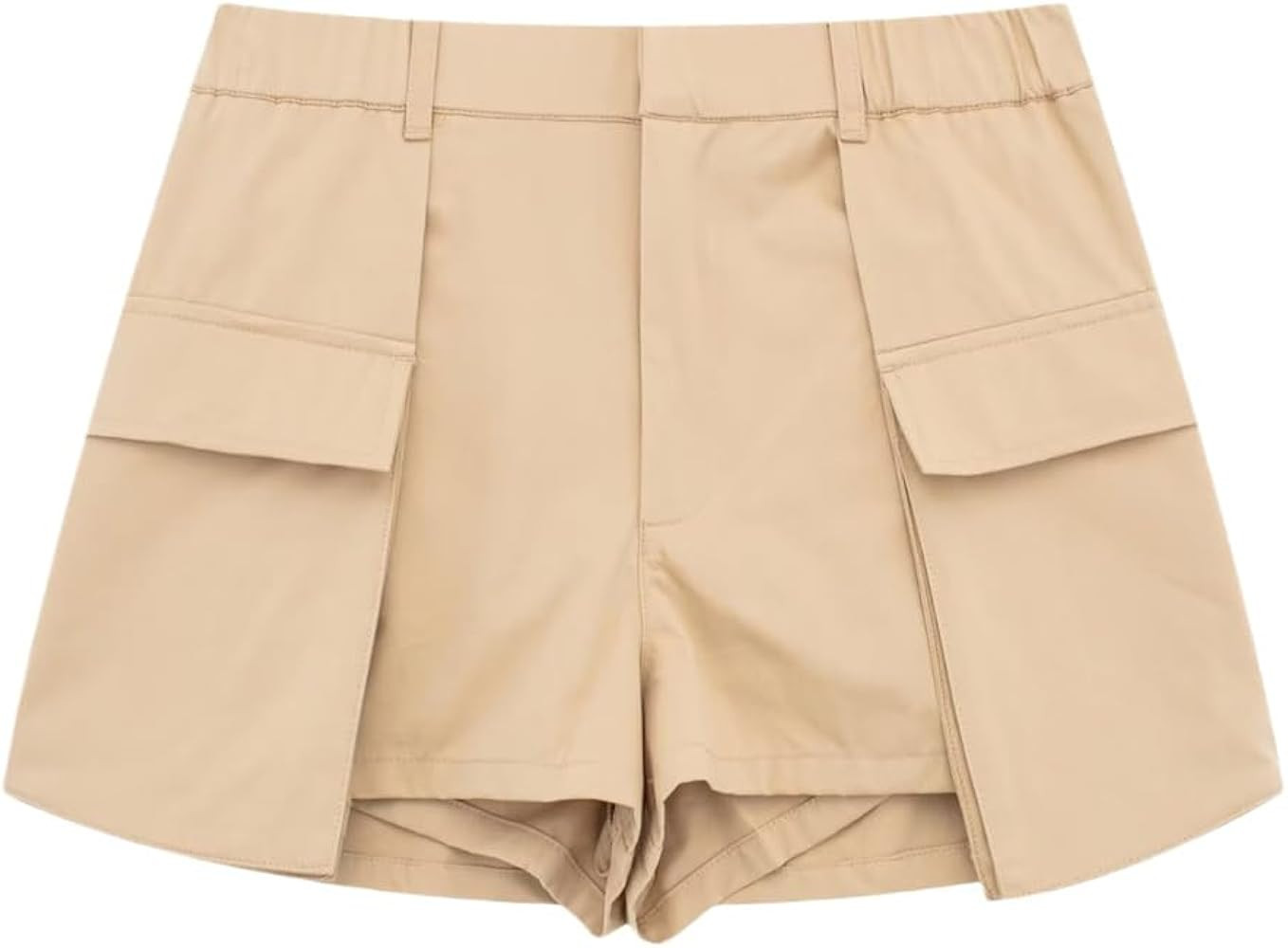 Women Summer Shorts Fashion Vintage Causal Zipper Fly Short Pant Pockets | Amazon (US)