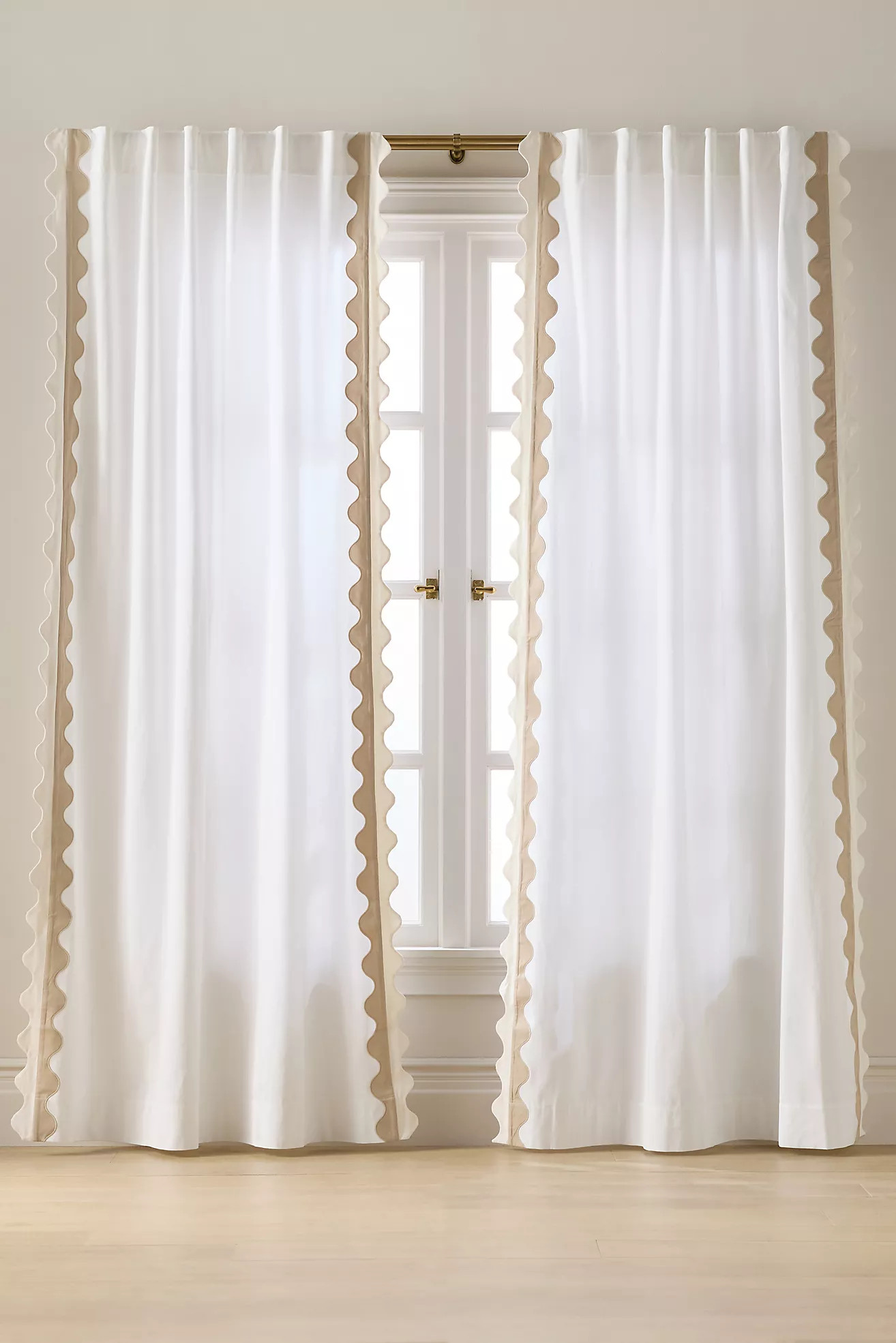 Maeve Scalloped Cotton Curtain | Anthropologie (US)