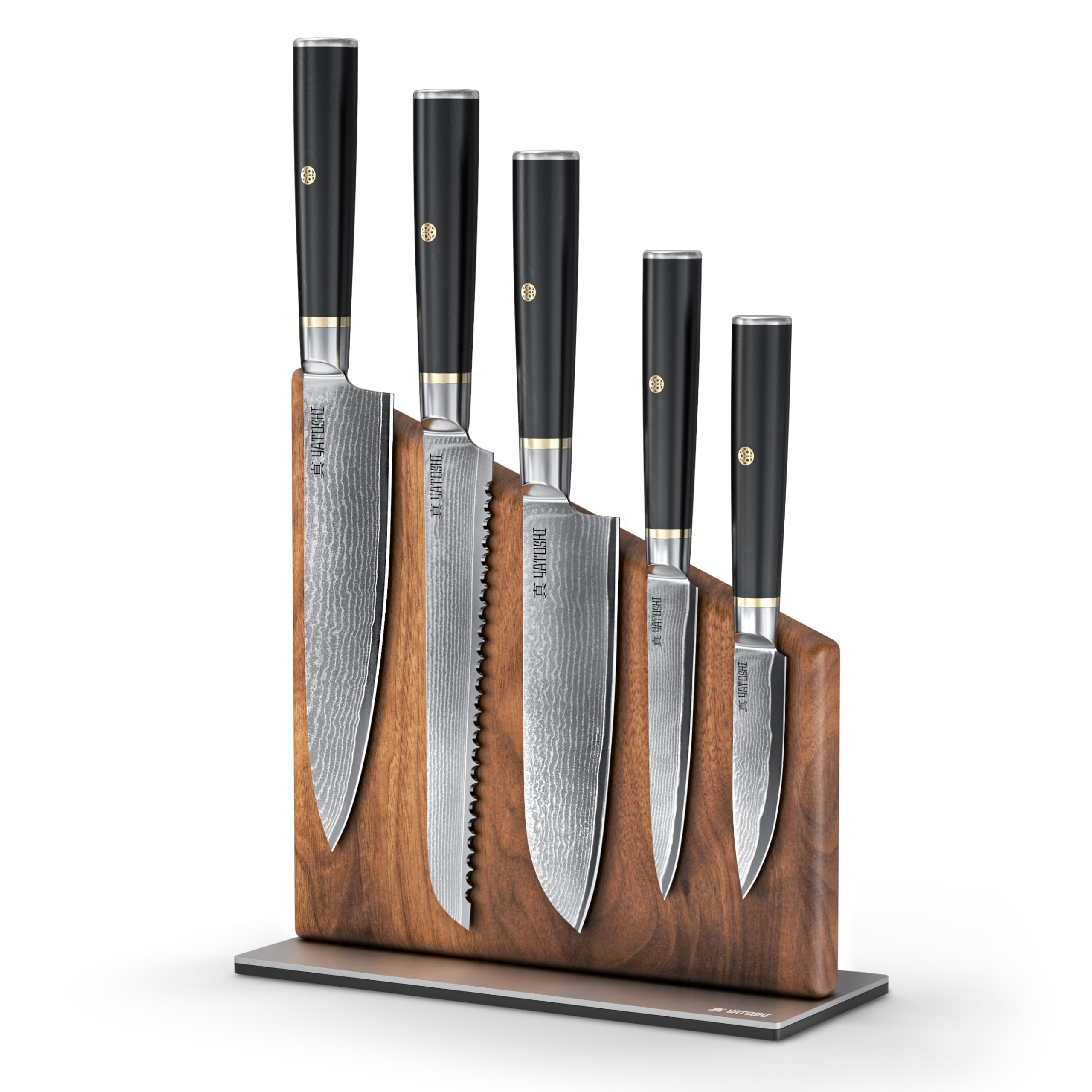 Yatoshi Knives Magnetic Kitchen Knife Block Set - Japanese 67 Layer High-Grade VG-10 Steel Knives... | Amazon (US)