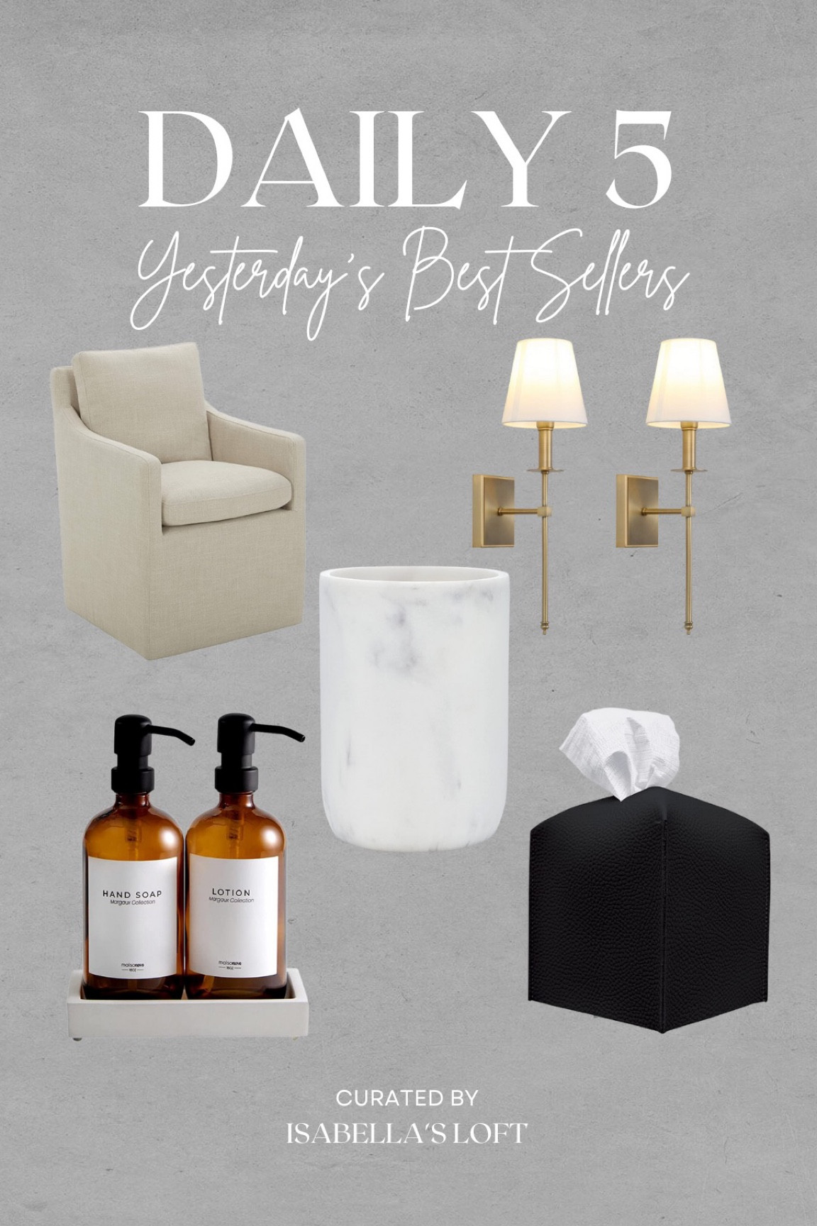 Daily 5 Best Sellers 

Amazon finds, Amazon home, Media Console, Living Home Furniture, Bedroom Furniture, stand, cane bed, cane furniture, floor mirror, arched mirror, cabinet, home decor, modern decor, mid century modern, kitchen pendant lighting, unique lighting, Console Table, Restoration Hardware Inspired, ceiling lighting, black light, brass decor, black furniture, modern glam, entryway, living room, kitchen, bar stools, throw pillows, wall decor, accent chair, dining room, home decor, rug, coffee table

#LTKstyletip #LTKhome #LTKFind