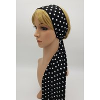 Polka Dot Head Scarf, Skinny Lightweight Hair Tie, Self Tie Headband, Pin Up Style Bandanna 160 X 8 cm | Etsy (US)