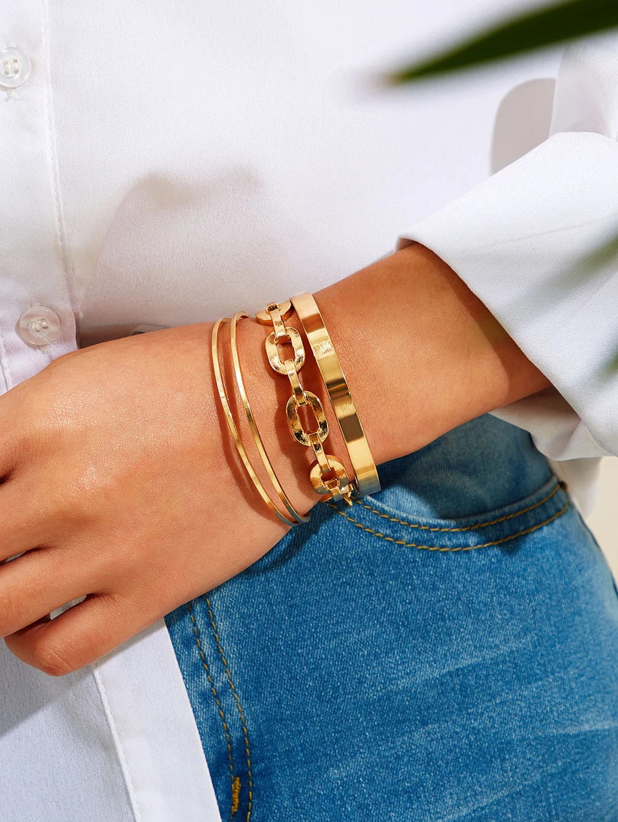 Chain Design Bracelet 3pcs | SHEIN
