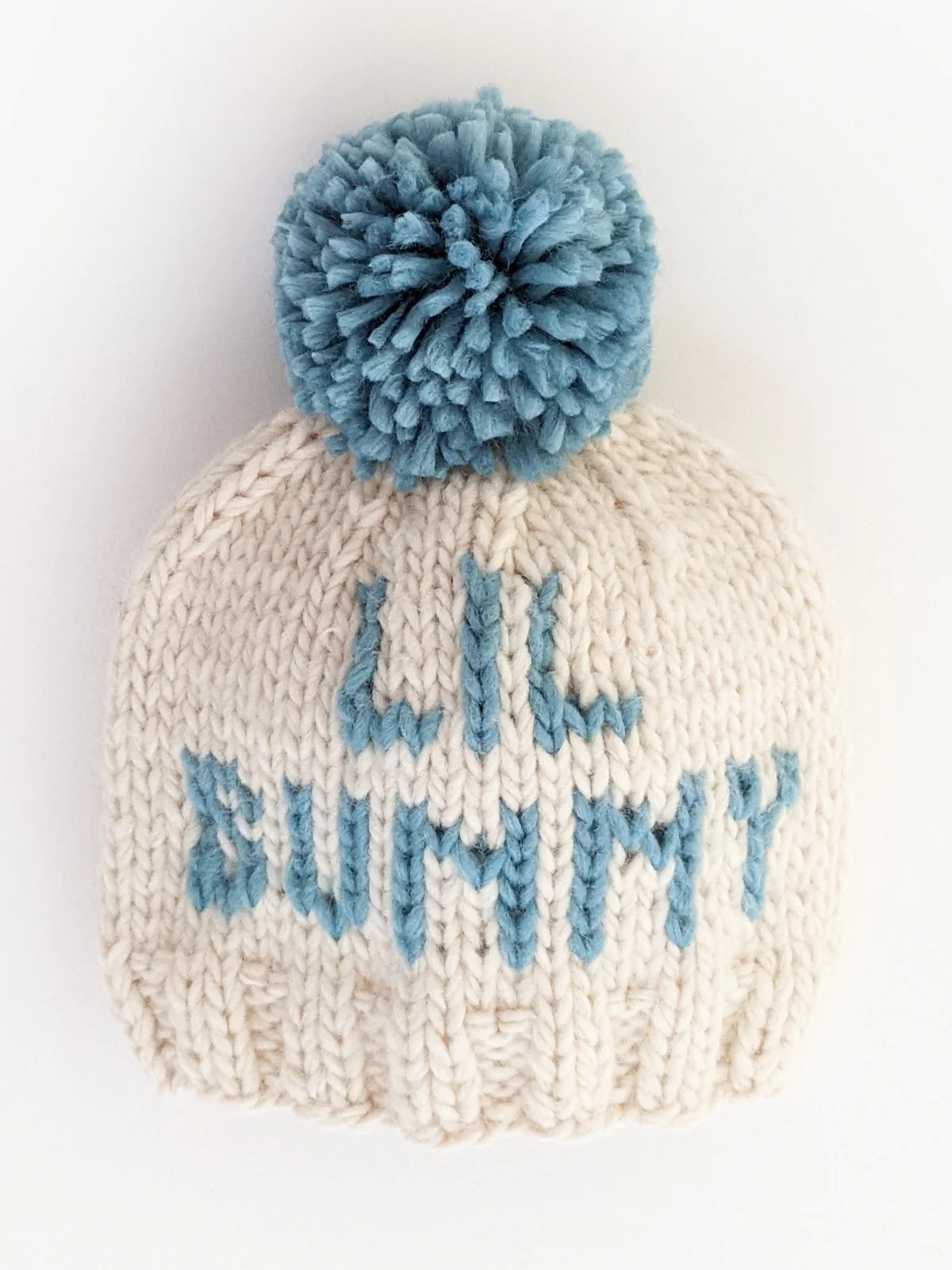Knit Pom Hat, Lil Bunny Blue | SpearmintLOVE