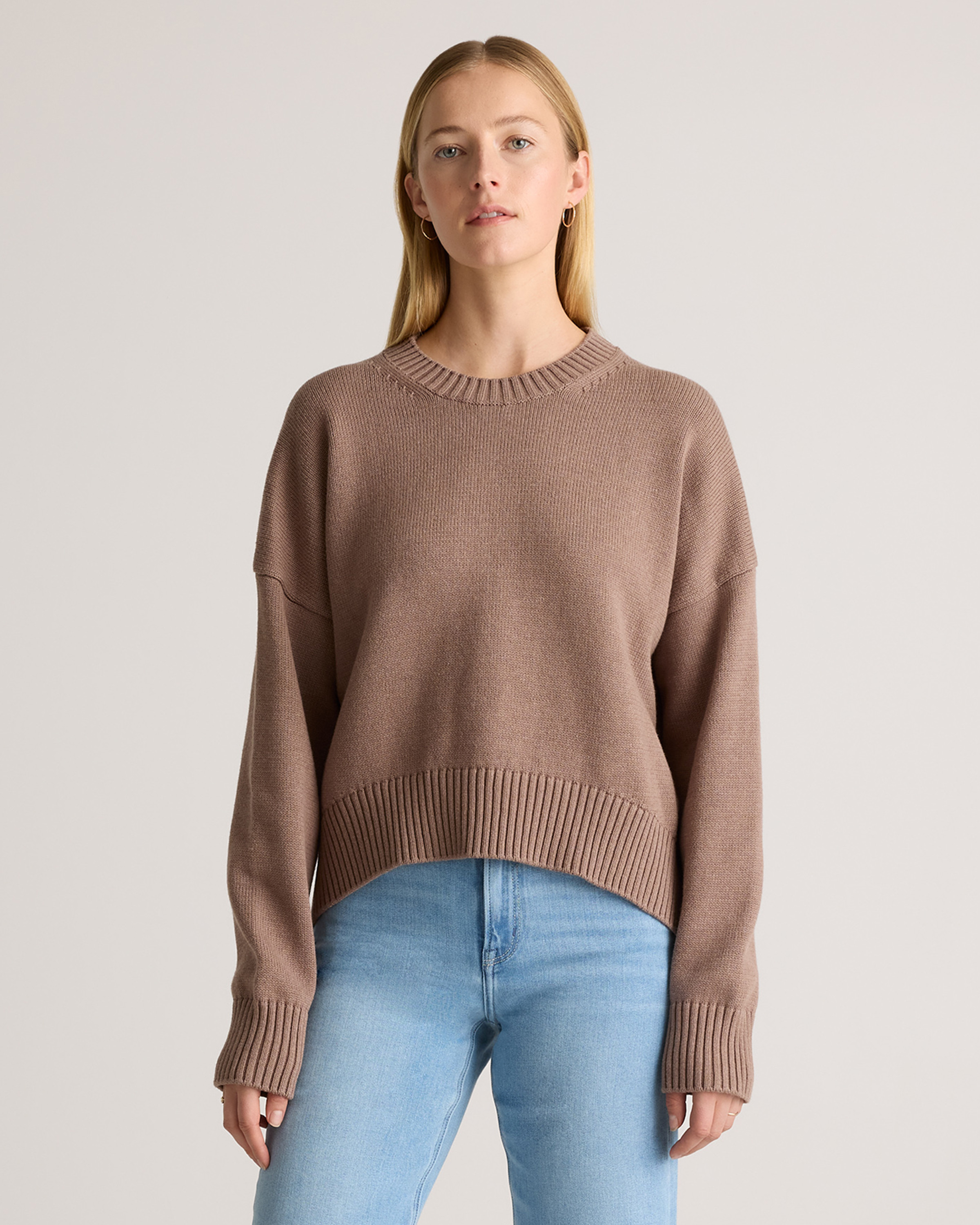 100% Organic Cotton Boyfriend Crew Sweater | Quince