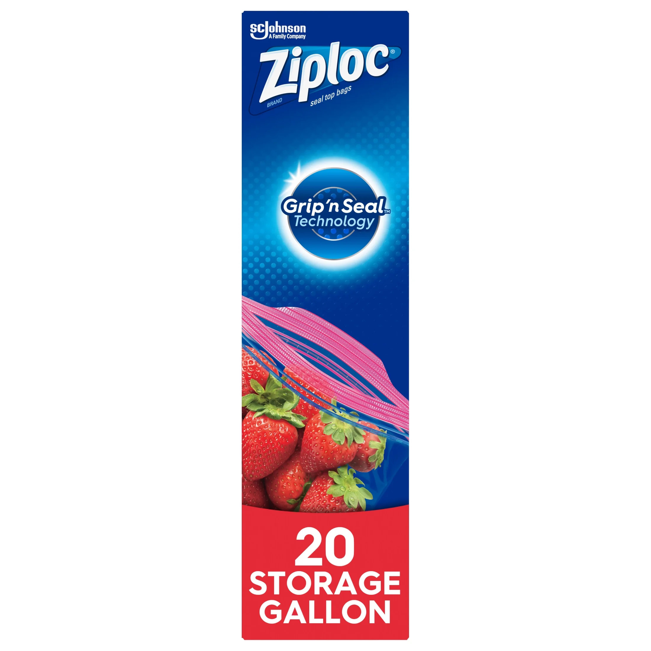 Ziploc® Brand Storage Bags with Grip 'n Seal Technology, Gallon, 20 Count | Walmart (US)