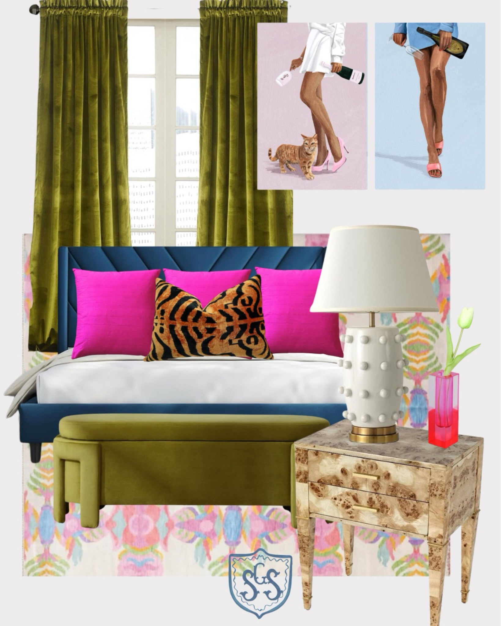 Who says bedrooms have to be neutral? This space is serving grandmillennial glam with a mix of bold color, texture, and pattern! From lush velvet drapes to that stunning burl wood nightstand, every detail brings personality and charm. And let’s talk about those pink silk pillows and tiger print— because a little wild never hurt! 🐅💖 Everything from @Amazon! 

What’s your favorite part of this look? Drop a 🛏️ if you’d love to sleep here!

#GrandmillennialStyle #BoldInteriors #SouthernGirlStaples #ColorfulDecor #EclecticGlam #MaximalistDesign #InteriorInspo #HomeDecorLover #PreppyInteriors #ClassicWithATwist

#LTKHome #LTKMostLoved #LTKFamily
