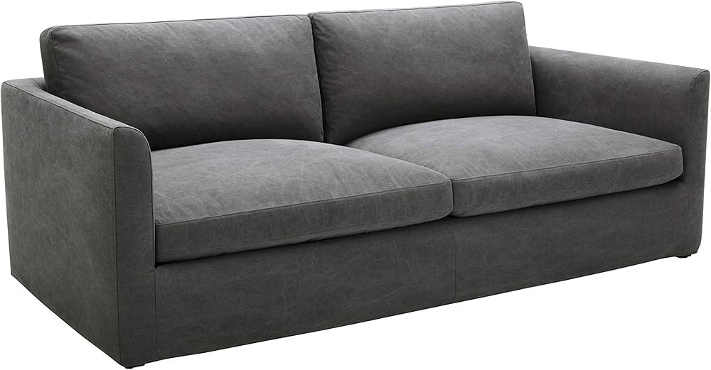 Amazon Brand – Stone & Beam Faraday Down-Filled Casual Slipcovered Sofa, 89"W, Charcoal Grey | Amazon (US)