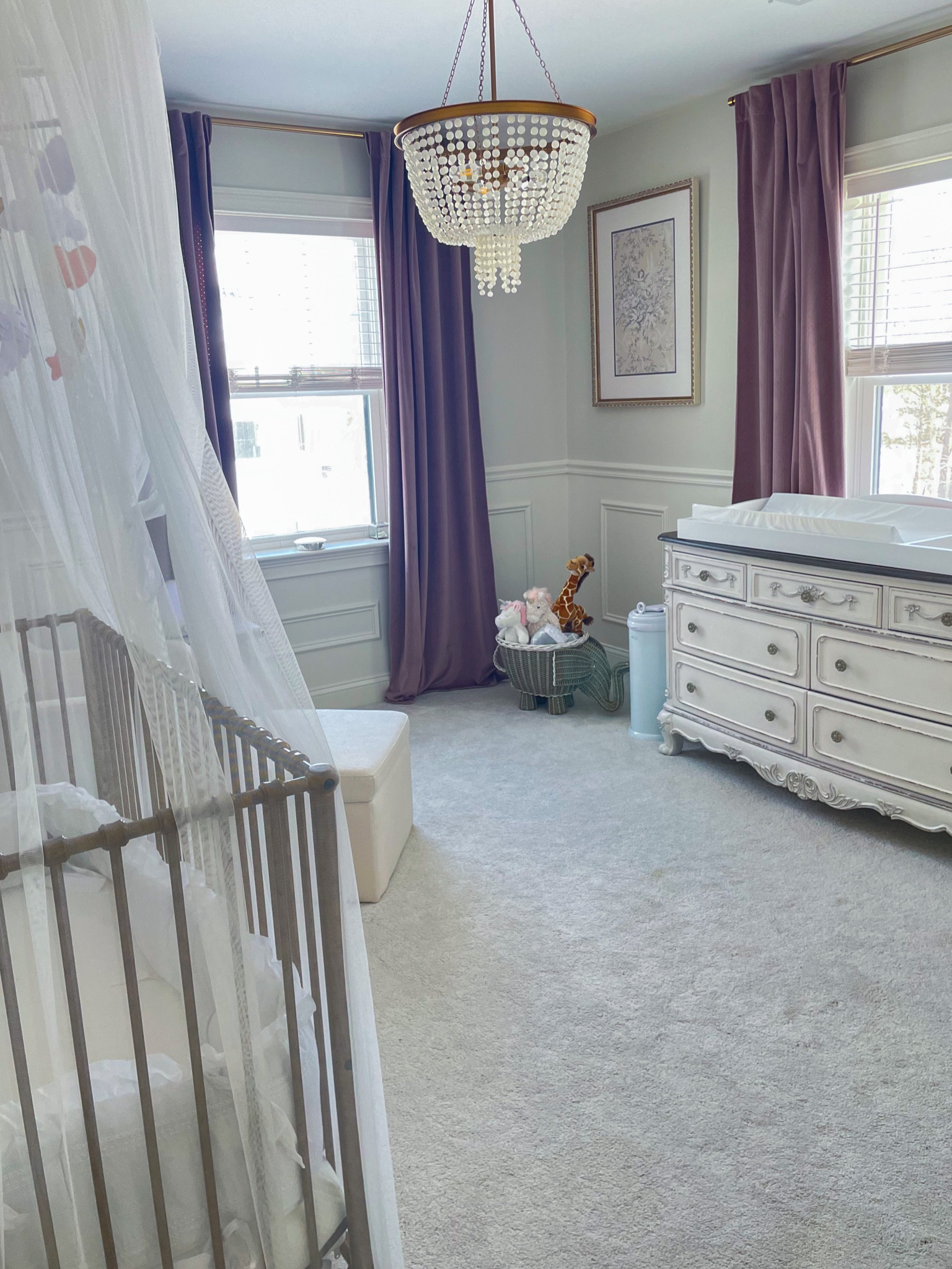 Had so much dun decoration my little girls nursery! Cant believe this was over 2 years ago! Happy to confirm I am still as obsessed and in love with it :)! A tip i would recommend is to buy a regular dresser and not a changing table, that way they can have it for their big kid bed room. I linked the changing table top as well!  #nursery #nurserydecor #girlnursery #elegantnursery #mauvenursery #potterybarn #potterybarnnursery #nurseryfurnitire #changingtable #crib #antiquestylenursery #antiquestylecrib #antiquecrib #velvetcurtains #whimsicalnursery 

#LTKfamily #LTKbump #LTKhome