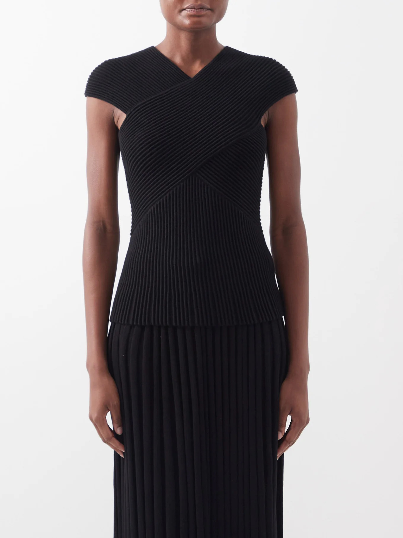 Lodger ribbed-merino wrap top | Gabriela Hearst | Matches (UK)