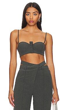 Camila Coelho Lafayette Crop Top in Charcoal from Revolve.com | Revolve Clothing (Global)