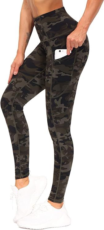 THE GYM PEOPLE Thick High Waist Yoga Pants with Pockets, Tummy Control Workout Running Yoga Leggi... | Amazon (US)