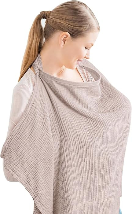 Konssy Muslin Nursing Cover Up for Breastfeeding with Rigid Hoop | Amazon (US)