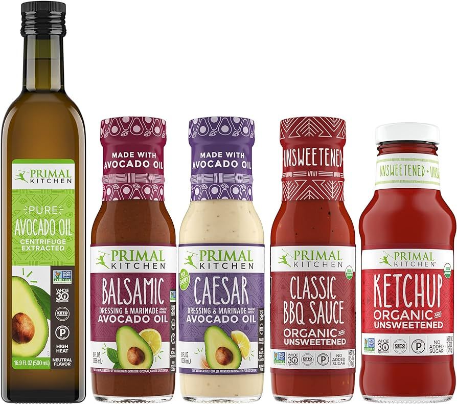 Primal Kitchen Dressing & Sauce Essential Kit with Extra Virgin Avocado Oil, Caesar and Balsamic ... | Amazon (US)