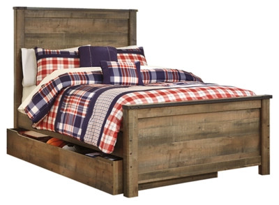 Trinell Full Panel Bed with 1 Storage Drawer with Mirrored Dresser | Ashley Homestore