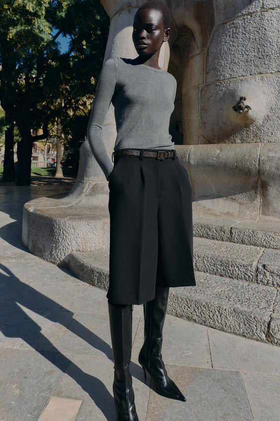 LONG BERMUDA SHORTS WITH BELT | Zara UK