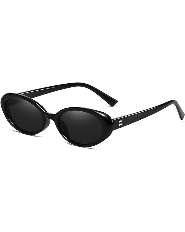AIEYEZO Retro Oval Sunglasses for Women Fashion Small Oval Frame Sun Glasses 90s Vintage Style Sh... | Amazon (US)