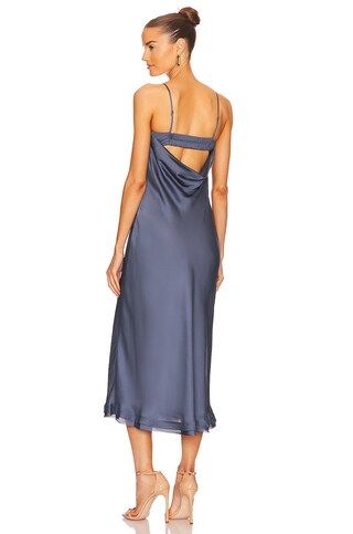 JONATHAN SIMKHAI STANDARD Irina Midi Slip Dress in Bluebird from Revolve.com | Revolve Clothing (Global)