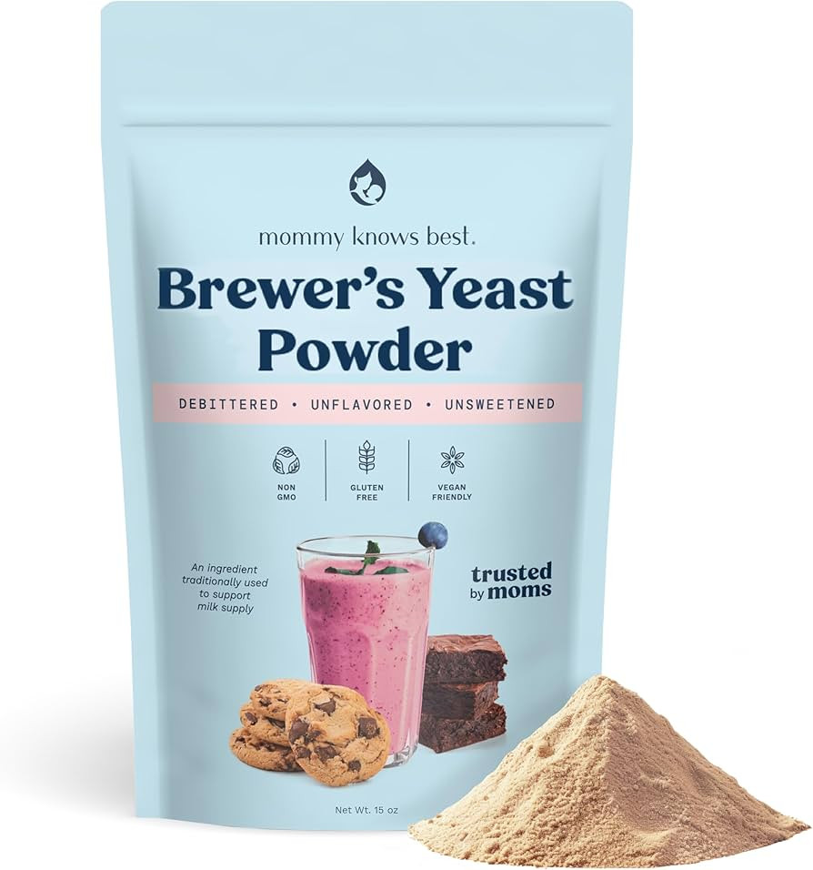Mommy Knows Best Brewer's Yeast Powder for Breastfeeding Support, Gluten-Free, 15 oz | Amazon (US)