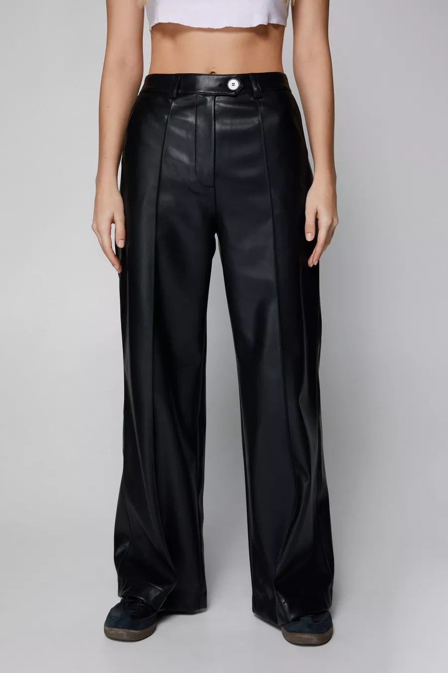 Faux Leather Wide Leg Pants | Nasty Gal US