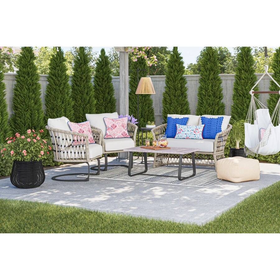 Style Selections Avery Station 4-Piece Patio Conversation Set at Lowes.com | Lowe's