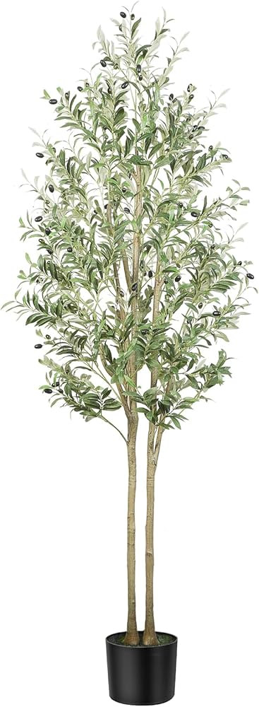 Alupssuc 7FT Artificial Olive Tree, Fake Olive Tree with Lifelike Olive Leaves, Faux Olive Tree I... | Amazon (UK)