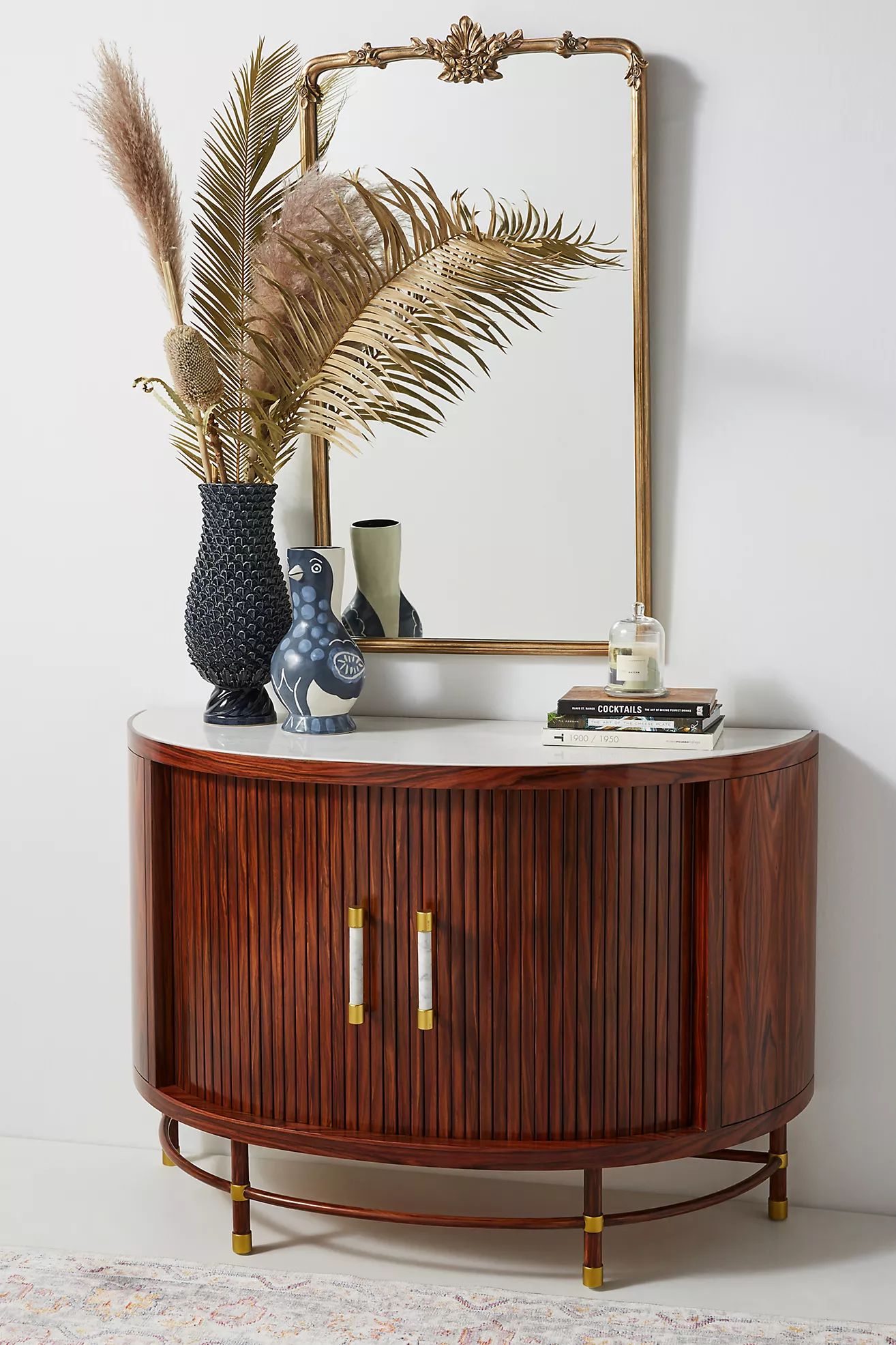 Deluxe Tamboured Demi-Lune Cabinet | Anthropologie (US)