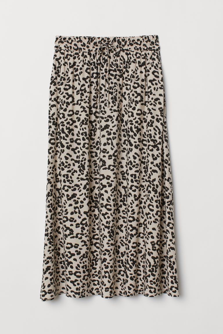 H & M - Patterned Skirt - Beige | H&M (US + CA)