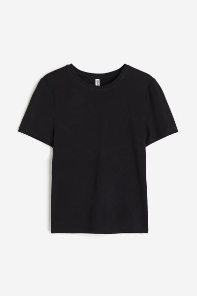 Fitted T-shirt - Black - Ladies | H&M US | H&M (US + CA)