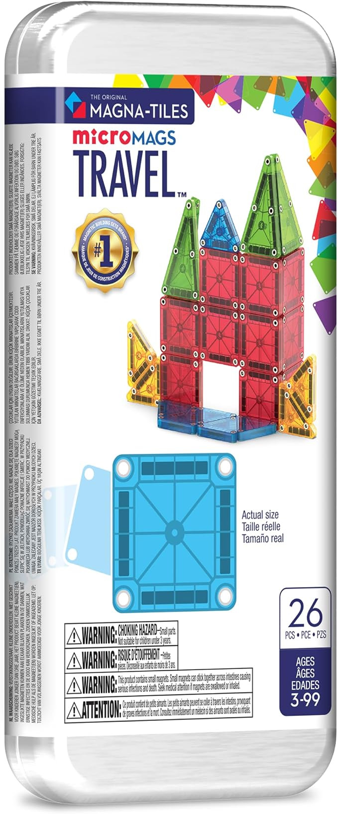 MAGNA-TILES microMAGS 26-Piece Travel Magnetic Construction Set – Bold Colors, The Original Mag... | Amazon (US)