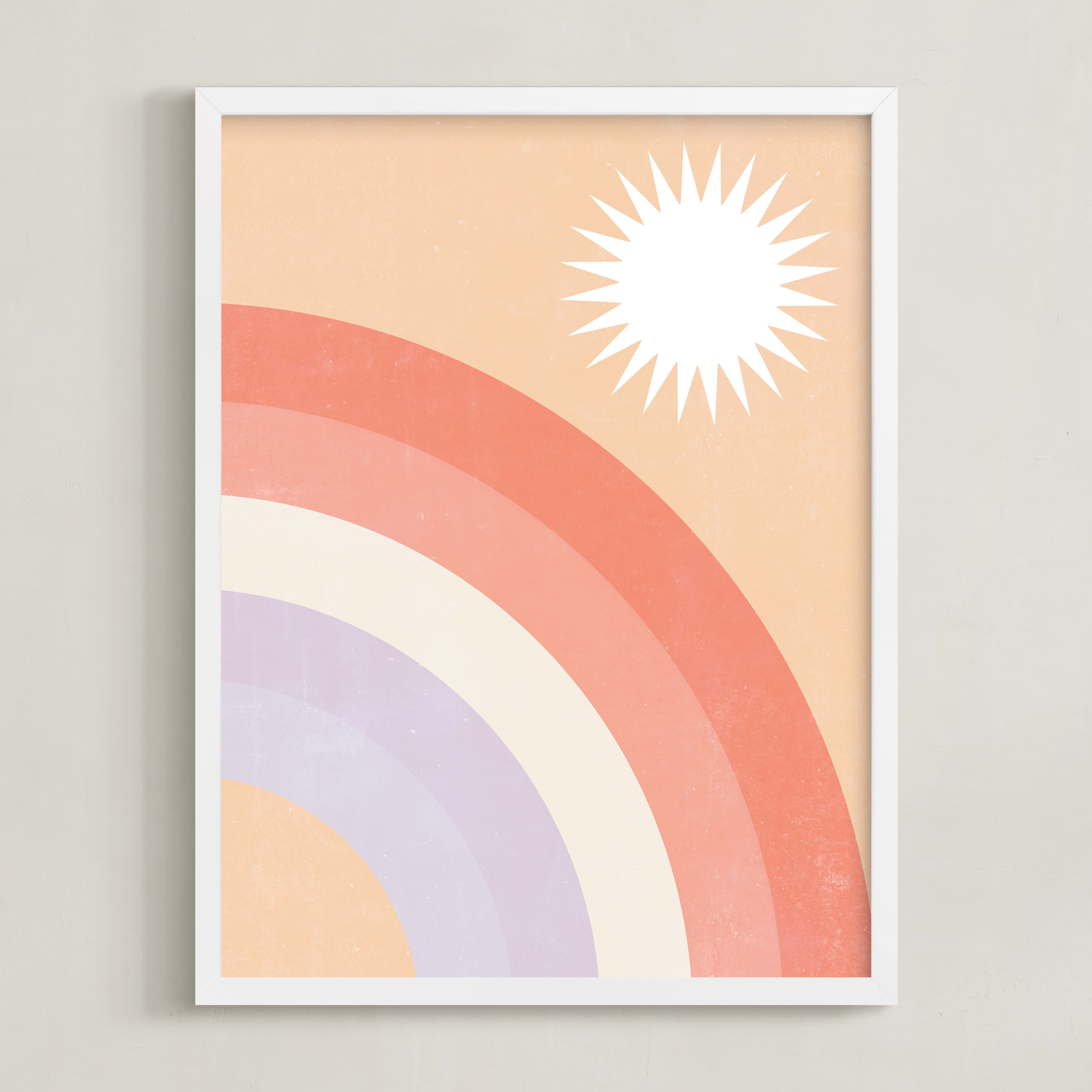 "Double Rainbow with Moon and Sun" - Kids Open Edition Non-custom Art Print by EMANUELA CARRATONI... | Minted