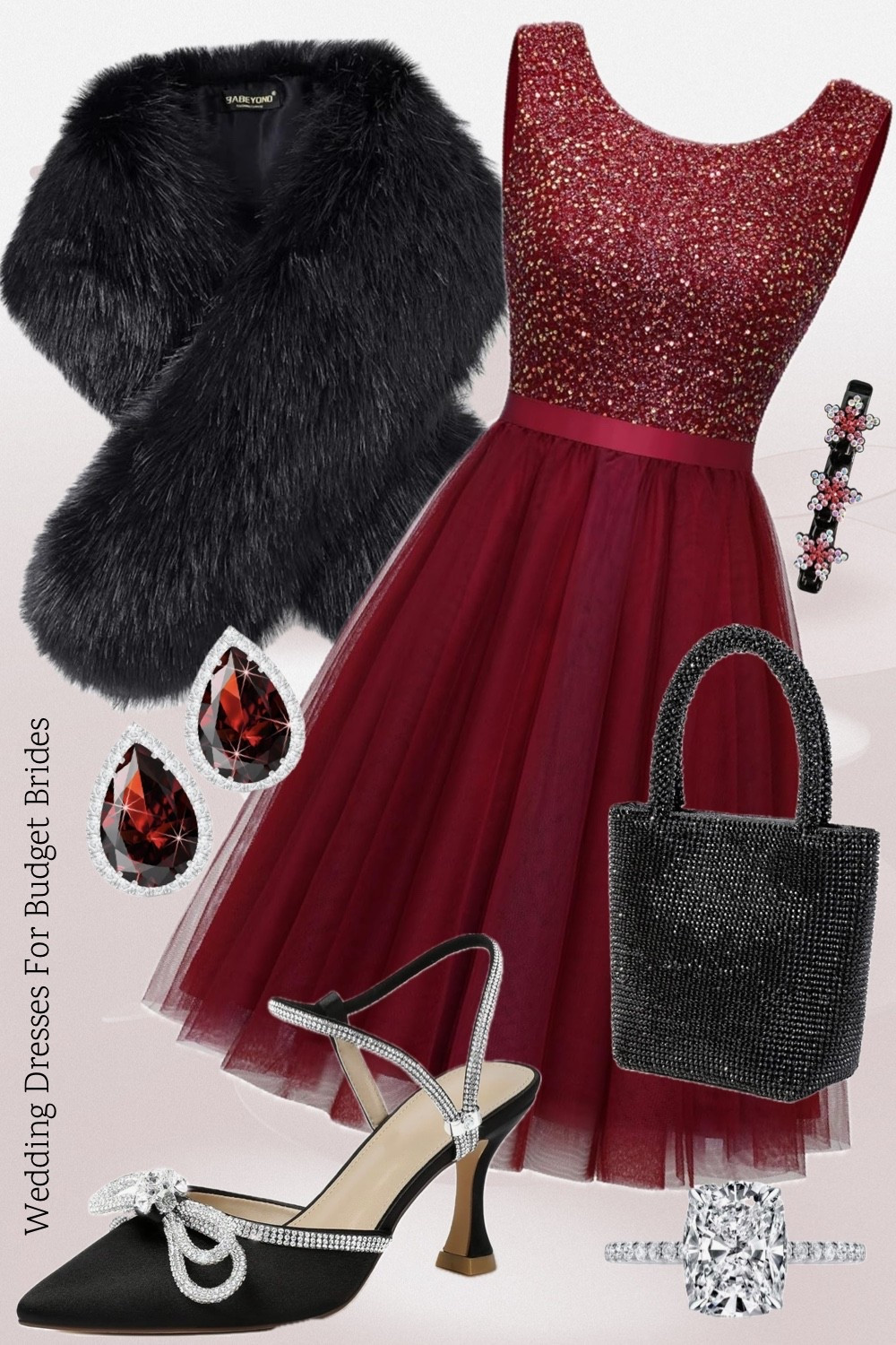 Winter wedding black, silver, and burgundy guest cocktail outfit idea. All on Amazon. 

#LTKWedding #LTKSeasonal #LTKFindsUnder50
