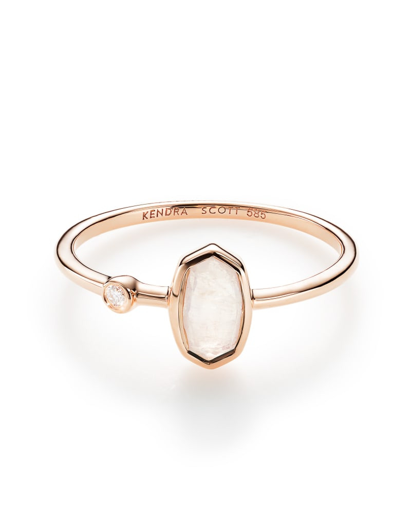 Chastain Ring in Rainbow Moonstone and 14k Rose Gold | Kendra Scott