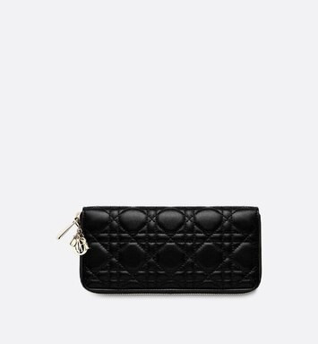 Lady Dior Voyageur Wallet Black Cannage Lambskin - Petite maroquinerie - Women's Fashion | DIOR | Dior Beauty (US)
