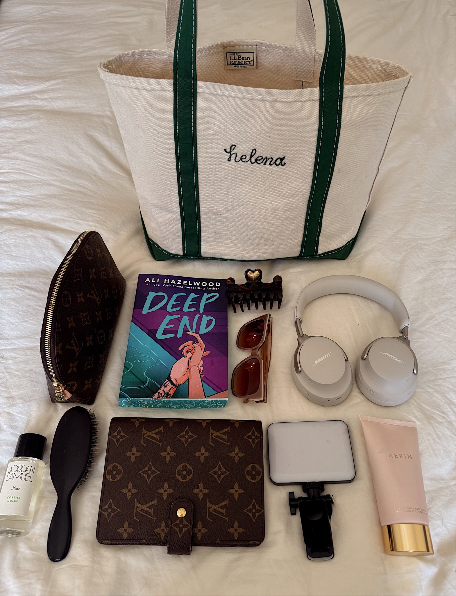 Weekend away. This is the medium LL Bean tote. The cosmetic pouch and agenda are both the medium size. 

This hand lotion and perfume are both incredible! 

#LTKItBag #LTKTravel
