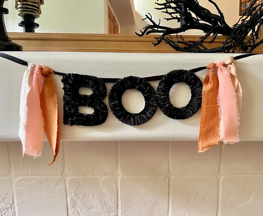 Halloween home decor halloween felt banner for mantel BOO banner boo Im 2 photo prop banner hallo... | Etsy (US)