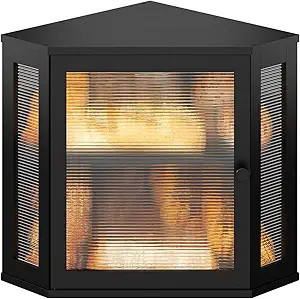 Corner Bread box for Kitchen Countertop,Farmhouse Acrylic Wavy Door Panel Food Storage Large Whit... | Amazon (US)