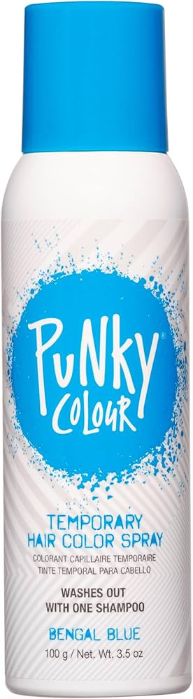 Punky Temporary Hair Color Spray, Bengal Blue, Non-Sticky, Non-Damaging, Travel Size Hair Dye for... | Amazon (US)