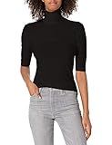 Norma Kamali Women's Slim FIT Short Sleeve Turtle TOP, Black, XS/34 | Amazon (US)