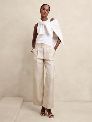 Twill High-Rise Wide-Leg Pant | Banana Republic Factory