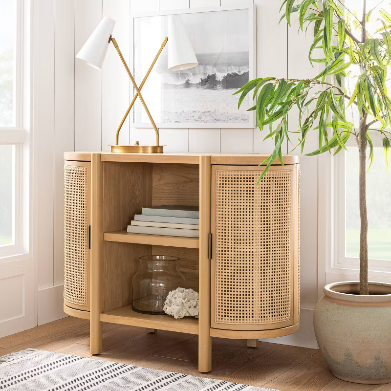 Portola Hills Caned Door Console with Shelves - Threshold™ designed with Studio McGee | Target